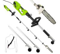 Elagueuse sur perche électrique 900W - 2 rallonges de 50cm - Embout élagueuse - Longueur total 3,04m - Longueur de coupe 18cm