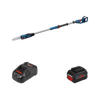 Bosch Professional GKE 18V-25 TP Tronçonneuse télescopique 18 V (lame de 23 cm, moteur sans balais avec technologie BITURBO, avec clé combinée, bandoulière, couvercle de chaîne)