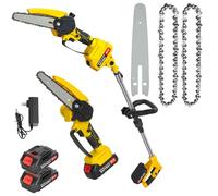 Élagueuse sur Perche sans Fil, Mini Tronçonneuse à Batterie 6 Pouces 3000 mAh avec Moteur Brushless, Perche Élagueuse Électrique 2 en 1, Extension jusqu'à 1.8 m, pour Branches et Jardin