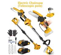 Élagueuse Télescopique 2 en 1 21V | Moteur 500W & 2 Batteries 1500mAh | Coupe Branches 12cm | Pruning Jardin Pro