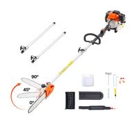 Élagueuse Thermique sur Perche 2 Temps-Duoku-43 cc-Élagueuse sans Fil Essence-avec Tête Rotative-Perche Extensible 2,16-3,66 m