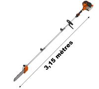 Élagueuse thermique sur perche, 52 cm3, 3 CV, longueur 3.15 mètres