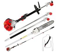 Elagueuse thermique sur perche - Moteur 2 temps 52 cm3 - 2 rallonges extensions - Longueur totale 4.06m - Guide chaîne 30cm