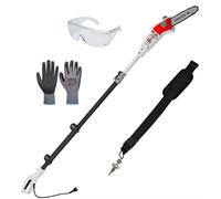 Ikra Élagueuse télescopique électrique Ieas 750 – 750 W, Coupe 185 mm, Hauteur 4 m, Noir/Gris/Rouge