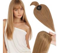 Elailite Volumateur Capillaire Femme Naturel a Clip Cheveux Naturel Toupet Humain (Base 10cm*10cm) 40cm 41g #6 NOISETTE