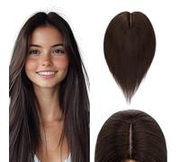 Elailite Volumateur Capillaire Femme Naturel a Clip Cheveux Naturel Toupet Humain (Base 10cm*12cm) 35cm #2 CHATAIN FONCE