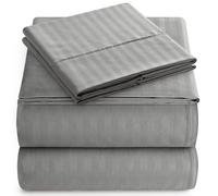 Elaine Karen Home Couture Italien 1500 Fils 100% égyptien rayé 4 pièces King Size de lit, Gris