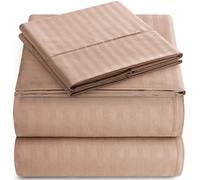 Elaine Karen Queen Italian Prestige Collection Parure de lit 4 pièces en Microfibre Douce 1800 Fils avec Poche Profonde, résistante aux Plis, aux Taches, à la décoloration, Taupe