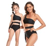 Elaineeu Maillots de bain assortis pour la famille - Maillots de bain pour mère et fille, Noir , S