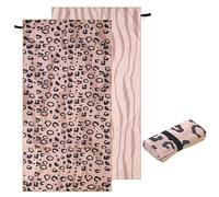 ELAKIRI Serviette Plage Microfibre 90x180cm - Serviette De Plage xxl Douce & Agréable Pour Peau - Drap De Plage Séchage Séchage Rapide & Entretien Facile - Rosa Leopard Beach Towel, pour Piscine,Plage
