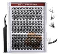 Elalove 320 Pièces Faux Cils Individuel 30D 40D 50D Extension Cils Naturel 8-16mm avec Pince à Épiler Kit Faux Cils Cluster Lashes Cils Extension de Cils