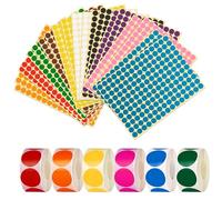 Elalove Gommettes Rondes Autocollantes 10mm - 10 Couleurs Vives 3300 Pièces + Étiquettes Rondes 25mm 6 Couleurs 3000 Pièces - Autocollants Repositionnables pour Organisation