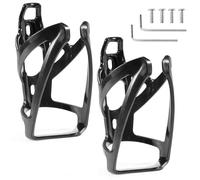 Elalove Lot de 2 Porte-Bouteilles pour vélo, Aspect Carbone, légers et Stables, pour VTT, vélo de Route, vélo de Ville, avec Accessoires de Montage pour Adultes et Enfants