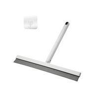 Elalove Raclette Douche 34 cm avec Rotation 180° et Crochet Blanc - Raclette Vitre Silicone pour Salle de Bain, Fenêtres, Miroirs et Carrelage