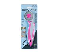 Elan 45mm Cutter Rotatif Couture Rose, Ergonomique Roulette Découpe Tissu, Cutter Couture Tissu avec Mécanisme Protection, Couteau Rotatif de Découpe