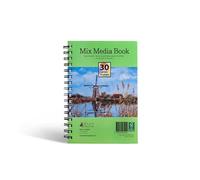 Elan Carnet de Mix Media A5, 30 Feuilles 250gsm Papier Blanc Italien, Mixed Media Book A5, Carnet de Multi-Media A5, Carnet de Multitechnique, Bloc de Multi-Media Spirale, Cahier de Multi-Media A5