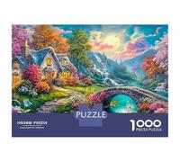 Élan Coucher Soleil 1000 Pieces Heavy-Duty Cardboard Cygne Cottage Puzzle for Kids 12+ Frustration-Free Assembly Retirement Gift Museum-Quality Print 52x38cm/1000pcs