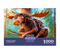 Élan Étreinte dans Un Arbre 1000 Pièces Puzzle Classique Faune fantaisiste et Amusante Coffret Voitureton Épais - Ados 12-18 Ans, Logique, pour Les Amateurs De Puzzles 38x26cm/1000pcs
