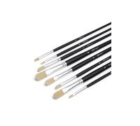 Elan Lot de 8 Pinceaux Langue de Chat pour Peinture à l'huile | Pinceau Synthétique à Long Manche pour Peinture à l'Huile, Poils Fermes pour un Contrôle Précis, Durable et Facile à Nettoyer