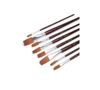Elan Lot de 8 pinceaux plats en nylon synthétique pour peinture acrylique et gouache