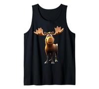 Elan Moose Elan Mâle Femelle Bois Cerf Elans Sauvages Débardeur