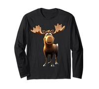 Elan Moose Elan Mâle Femelle Bois Cerf Elans Sauvages Manche Longue
