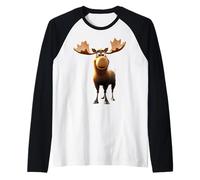 Elan Moose Elan Mâle Femelle Bois Cerf Elans Sauvages Manche Raglan
