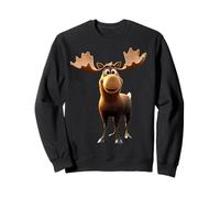 Elan Moose Elan Mâle Femelle Bois Cerf Elans Sauvages Sweatshirt