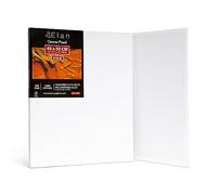 Elan Panneau Toile Peinture 40x50, Lot de 6 Toiles à Peindre 100% Coton Sans Acide, 280GSM Carton Entoilé, Toile a Peindre, Canvas Toiles Peinture