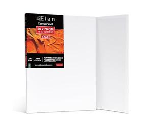 Elan Panneau Toile Peinture 50x70, Lot de 6 Toiles à Peindre 100% Coton Sans Acide, 280GSM Carton Entoilé, Toile a Peindre, Canvas Toiles Peinture