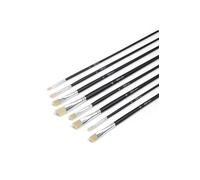 Elan Pinceaux Biseautés, Lot de 8 Pinceaux Peinture Huile, Poil Synthétique Imitation Soie de Porc, Pinceau Biseauté, Pinceau Huile Peinture