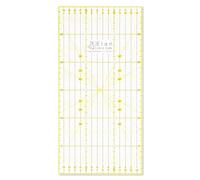 Elan Règle Japonaise Couture 30cm x 15cm en Acrylique | Mesures Métriques Faciles à Lire avec Quadrillage Jaune et Noir, Règle en Acrylique pour Patchwork et Couture
