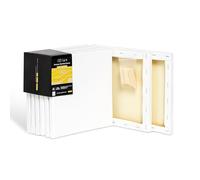 Elan Toile Peinture 20x20 380 g, Lot de 6 Toiles à Peindre 100% Coton, 380 GSM Canvas Painting 20x20, Toile à Peindre, Chassis Entoilé, Toiles Carré