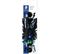 Elance - Stylo - Bille Rétractable Rechargeable - Corps Métal Noir Finition Mate - Pointe M - Encre Bleue - Edition Cool & Cute - 421 Bk - 9e1