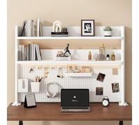Elancee Organiseur de bureau multifonction étagère à pince panneau perforé rangement réglable blanc, noir, 60x
