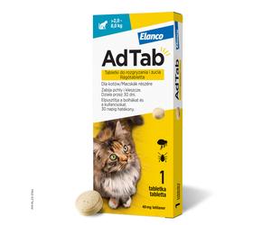 ELANCO AdTab 48 mg, comprimé contre les puces et les tiques pour chats de plus de 2 à 8 kg