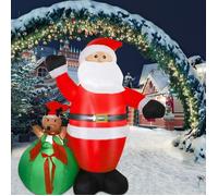 ELANCOOH 6ft Père Noël Gonflable, Lumineux Père Noël Deco Exterieur Géant Père Noël Deco pour Noël Vacances Fête de Famille Décorati