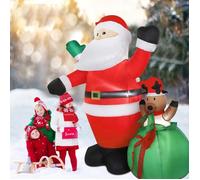 ELANCOOH Père Noël gonflable avec lumières LED - 180 cm - Décoration de Noël gonflable - IP44 - Étanche - Éclairage intérieur et ex