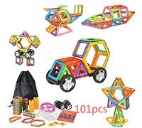 elander Lot briques] magnétique [101 - Blocs de construction briques magnétique DIY 3D Université d'Éducation jouets kindertag cadeau d'anniversaire pour enfants - Idée Cadeau de Noël Jouet