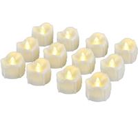 eLander Lot de 12 bougies LED sans flamme avec minuteur Mode automatique 6 heures allumées et 18 heures éteintes 3,2 x 3,6 cm Blanc chaud