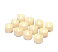 eLander Lot de 12 bougies LED sans flamme avec minuteur, mode automatique : 6 heures allumées et 18 heures éteintes, 3,2 x 3,6 cm, blanc chaud