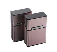 eLander Lot de 2 étuis à cigarettes en aluminium avec couvercle aimanté, design élégant en aluminium Doré rose