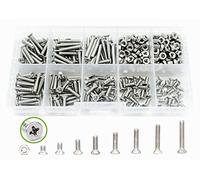 Elantek Assortiment de 320 vis métriques M3 en acier inoxydable 304 Phillips à tête plate M3 x 6 mm/8 mm/10 mm/12 mm/14 mm/16 mm/18 mm/20 mm