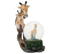 Elanze Designs Figurine de famille de girafes dans les plaines - Figurine miniature magique et fantaisiste - 45 mm - Polyrésine robuste - Boule à neige à paillettes
