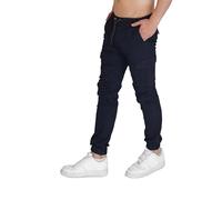 Elara Pantalon cargo slim pour homme, Bleu marine taille petit, M mince