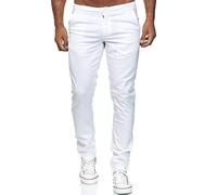 Elara Pantalon Chino Homme Régulier Slim Fit Chunkyrayan MEL009-Weiß-38/34