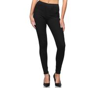 Elara Pantalon taille haute élastique pour femme, Noir , 42/mince
