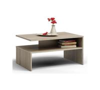 ELARA - Table basse contemporaine 90x60x45 salon/bureau/séjour - Table style moderne + Niche rangement magazines/télécommandes