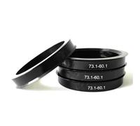 Elargisseur Voie Alliage Aluminium Lot 4 anneaux centraux moyeu roue plastique noir 73,1 à 60,1mm taille 73,1mm 60,1mm anneaux centraux accessoire voiture.