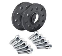 Élargisseurs Voie Entretoises Moyeu Roue En Aluminium Forgé 5 * 112/5 * 100 Pour VW Pour Tucson Avec Goujon Écrou Roue M14*1,5 (2 Pièces 15 Mm).(Black ball Bolt)